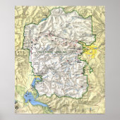 Poster Carte du parc national des Rocheuses (Devant)