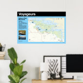 Poster Carte du parc national des Voyageurs (Bureau à domicile)