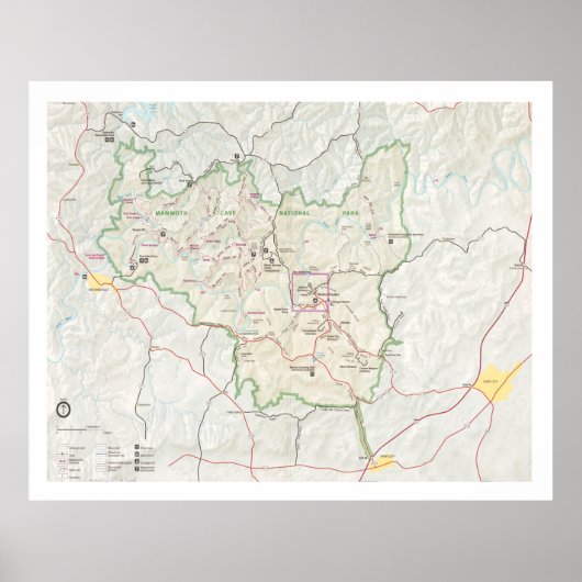 Poster Carte du parc national Mammoth Cave (1999) (Devant)