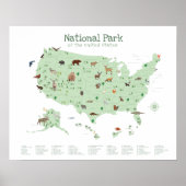 Poster Carte du parc national vert Pépinière de bois Impr (Devant)