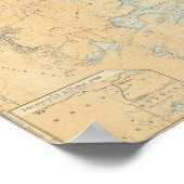 Poster Carte du parc national vintage Yellowstone (Coin)