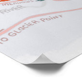 Poster Carte du parc national Yosemite Illustration Gris (Coin)