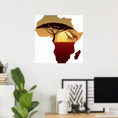 Poster Carte du paysage de l'Afrique (Bureau à domicile)