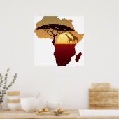 Poster Carte du paysage de l'Afrique (Cuisine)