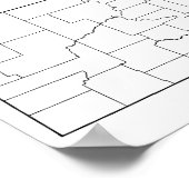 Poster Carte du plan des comtés du Dakota du Sud (Coin)