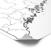 Poster Carte du plan des comtés du Maine (Coin)