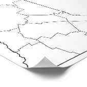 Poster Carte du plan des comtés du New Hampshire Blank (Coin)
