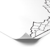 Poster Carte du plan des comtés vierges de Virginie (Coin)