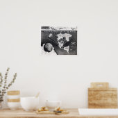 Poster Carte du plan terrestre plat stationnaire et Carré (Cuisine)