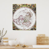 Poster Carte du plan terrestre plat stationnaire et Carré (Cuisine)