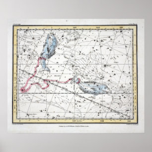 Poster Carte du plat XXII de constellations