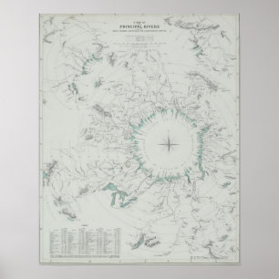 Poster Carte du pôle Nord