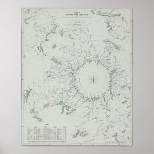 Poster Carte du pôle Nord (Devant)