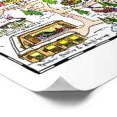 Poster Carte du pôle Nord dessinée à la main (Coin)