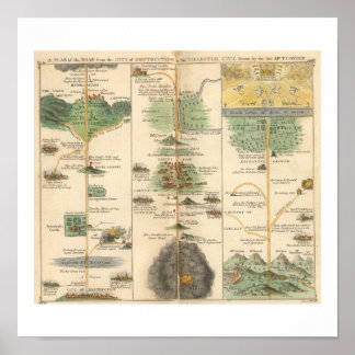Poster Carte du progrès du pèlerin