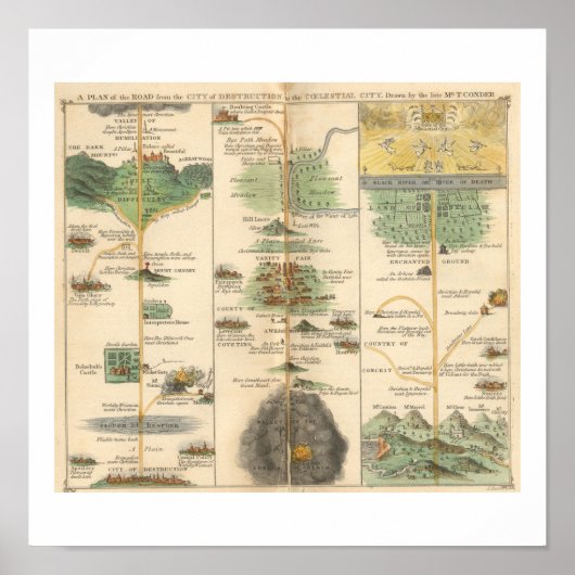 Poster Carte du progrès du pèlerin (Devant)
