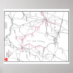 Poster Carte du réseau ferroviaire Hagerstown & Frederick