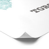 Poster Carte du réseau routier turquoise de Toronto (Coin)