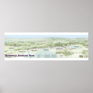 Poster Carte du sentier riverain de Bonneville
