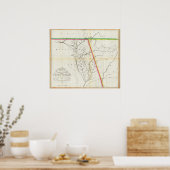 Poster Carte du siège de guerre des Indiens du Creek (Cuisine)