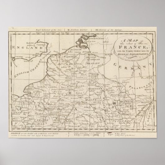 Poster Carte du Siège de Guerre en France 2 (Devant)