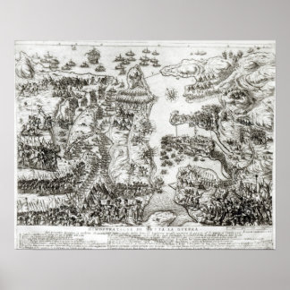 Poster Carte du siège de Malte en 1565