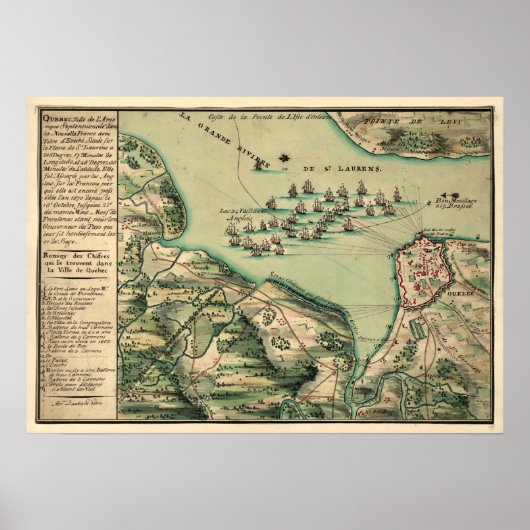 Poster Carte du siège du Québec (Devant)