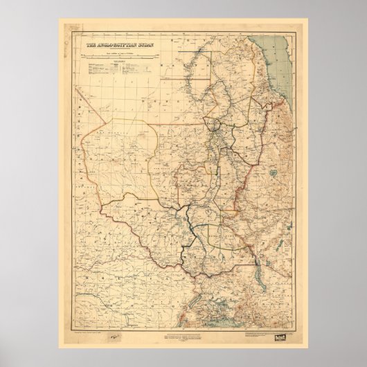 Poster Carte du Soudan anglo-égyptien (1914) (Devant)