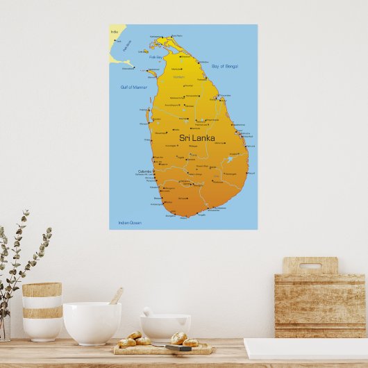 Poster Carte du Sri Lanka (Cuisine)