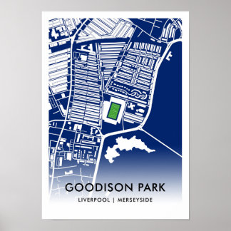 Poster Carte du stade de Goodison Park - Accueil d'Everto