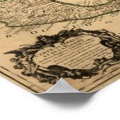 Poster Carte du sud des États-Unis et de l'Amérique centr (Coin)