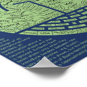 Poster carte du supercontinent Pangaea (Coin)