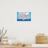 Poster Carte du système ferroviaire à grande vitesse des (Cuisine)