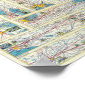 Poster Carte du système Verso American Airlines (Coin)