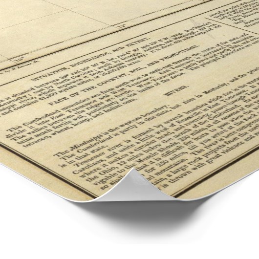 Poster Carte Du Tennessee (Coin)