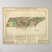 Poster Carte Du Tennessee (Devant)