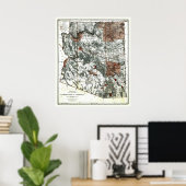 Poster Carte du territoire de l'Arizona de 1887 (Bureau à domicile)