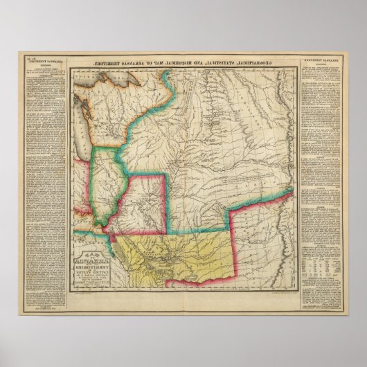 Poster Carte Du Territoire De L'Arkansas (Devant)