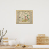 Poster Carte Du Territoire De L'Arkansas (Cuisine)