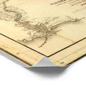 Poster Carte du territoire de l'Oregon (Coin)