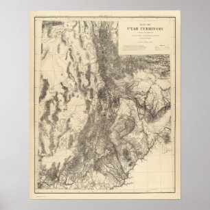 Poster Carte du territoire de l'Utah