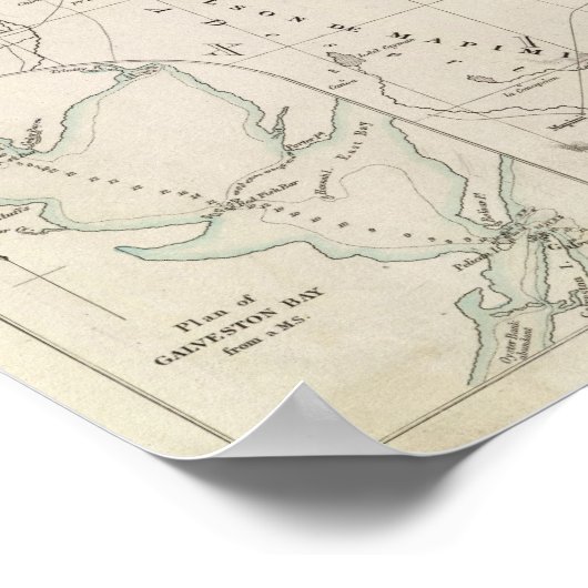 Poster Carte du Texas (Coin)