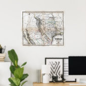 Poster Carte du Texas 1846 (Bureau à domicile)