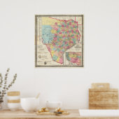 Poster Carte du Texas de Cordova (Cuisine)