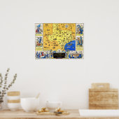 Poster Carte du Texas de l'exposition du centenaire en 18 (Cuisine)