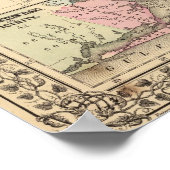 Poster Carte du Texas par Mitchell (Coin)