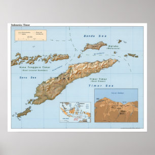 Poster Carte du Timor indonésien 1999