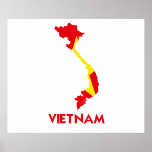 POSTER CARTE DU VIETNAM