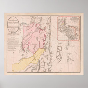 Poster Carte du vieux Belize (1786)