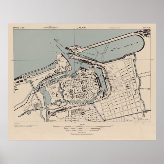 Poster Carte du Vieux-Calais (1943) (Devant)